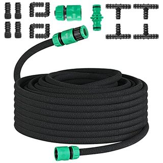 50m Drip Hose Set, Soaker Hose Set, Drip Irrigation Leaky Pipe, Hose for Gardens Lawns Patios Farms Irrigation