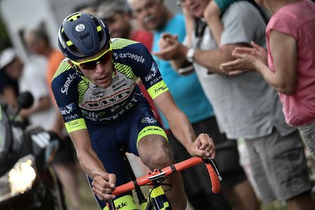 Yoann Offredo rides during his one-man breakaway in the seventh stage of the 105th edition of the Tour de France