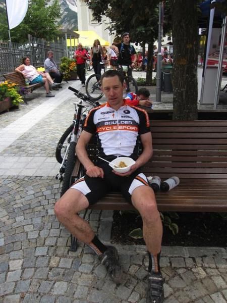 Chilling out after the stage