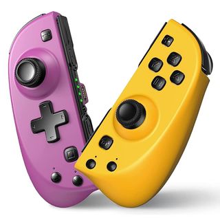 ALIENGT Joy-Con replacement controllers in purple and orange
