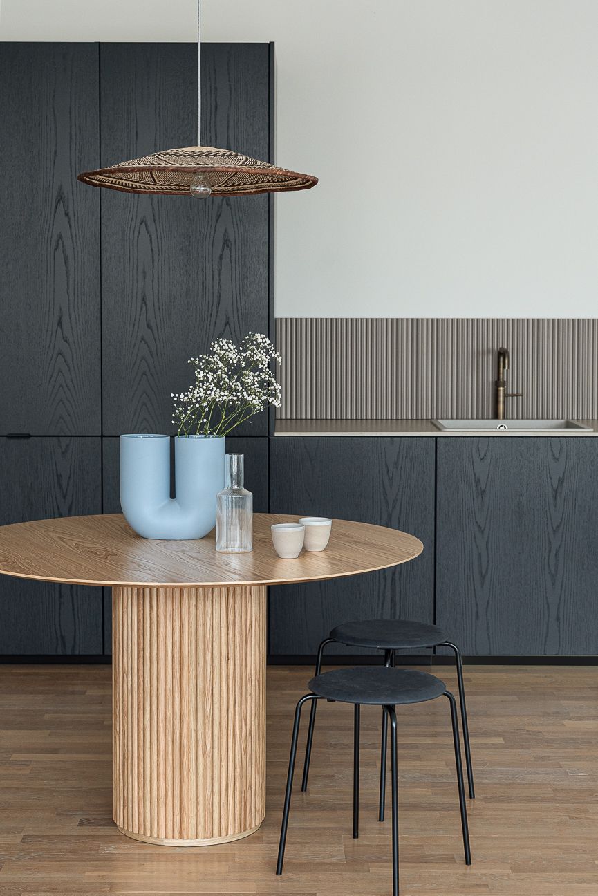 Black ikea kitchen with custom fronts