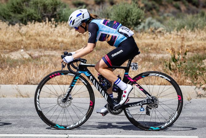 Canyon-SRAM's Omer Shapira on stage 3 of the 2019 Tour of California Women's Race