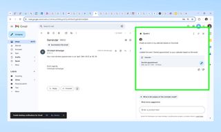 Screenshots of Gemini working in Gmail