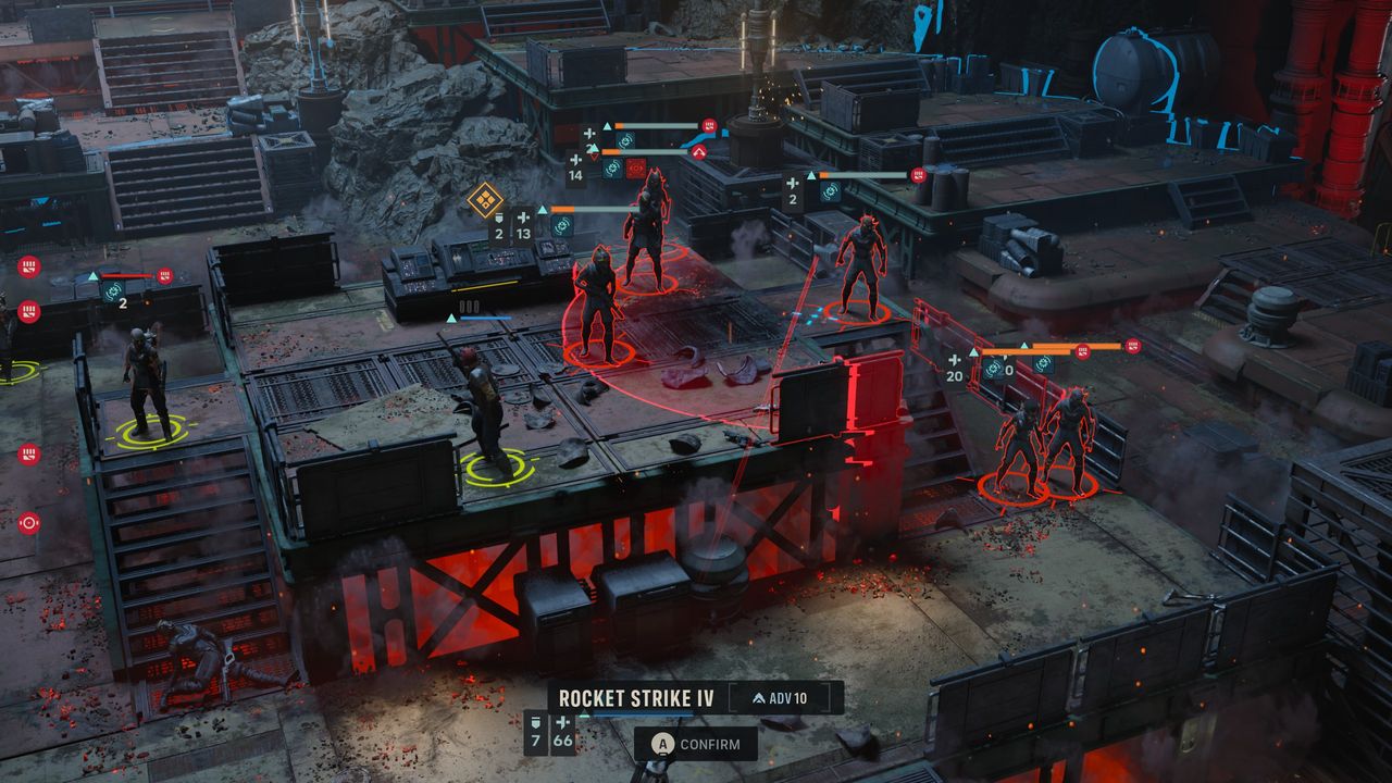 Zero Company tactical view aiming rocket at enemies