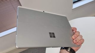 Surface Pro 8 in an office on a white table