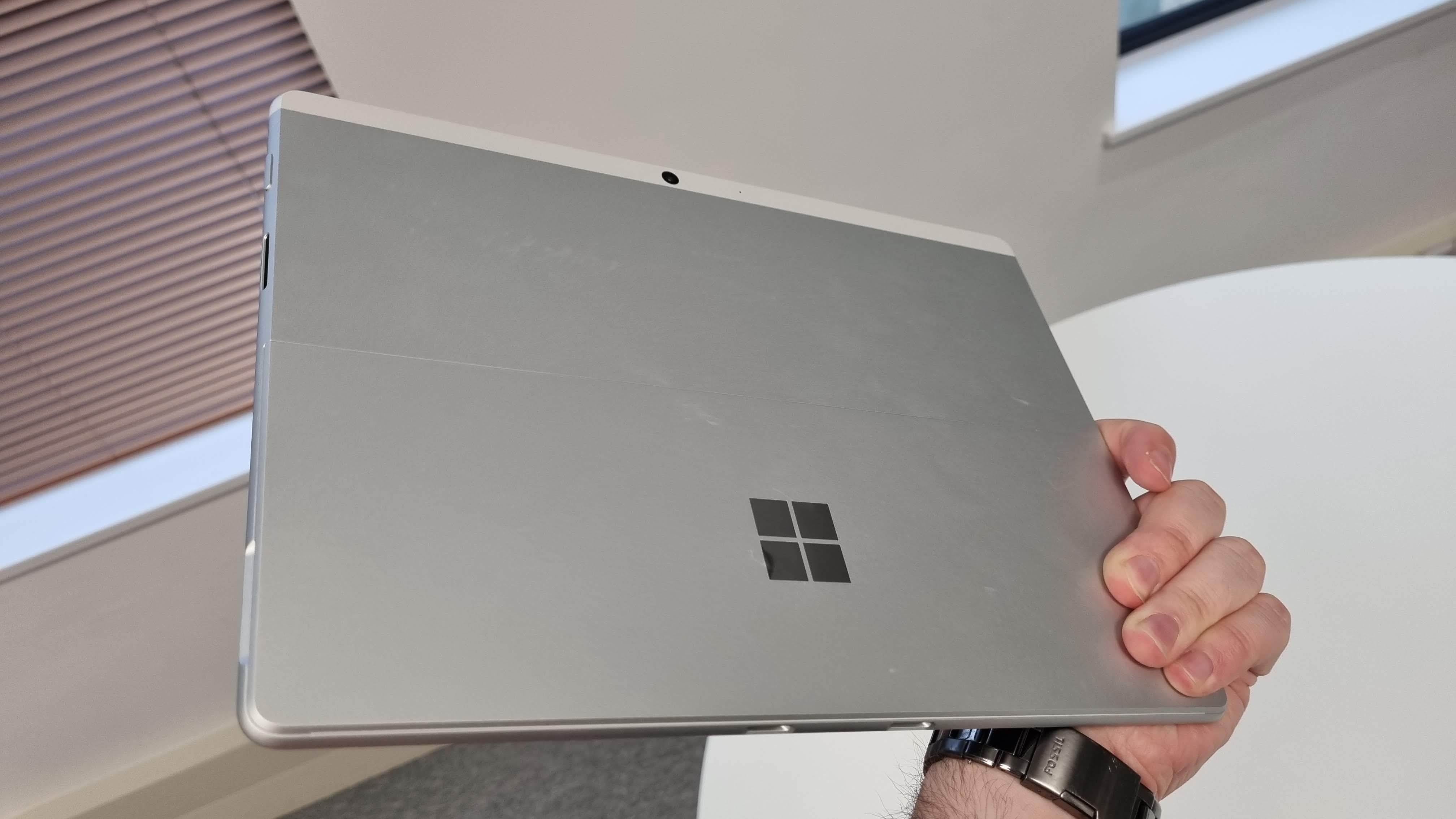 Surface Pro 8 in an office on a white desk