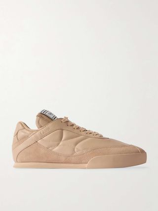 Kick Suede-Trimmed Quilted Leather Sneakers