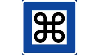 A Swedish road sign showing the symbol for a place of cultural interest