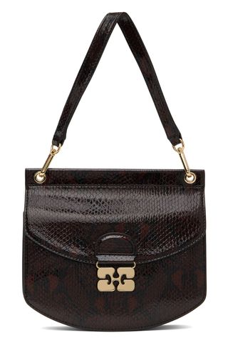 Ganni Burgundy Snake Small Apo-G Bag