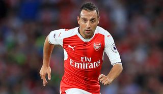 Santi Cazorla playing for Arsenal in the Premier League as a midfielder