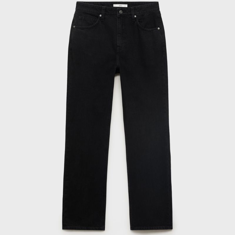 black straight leg jeans