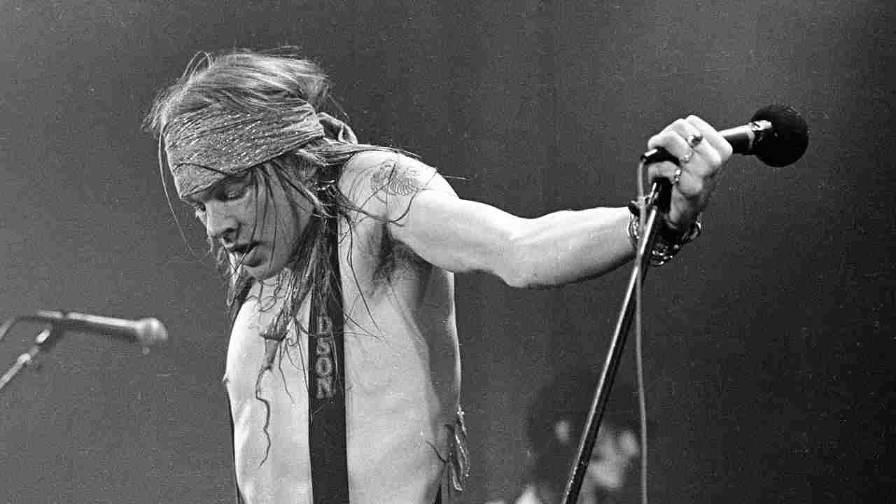Guns N&amp;rsquo; Roses&amp;rsquo; Axl Rose performing onstage in 1988