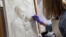 Restoration of Donatello’s Virgin and child with two cherub heads