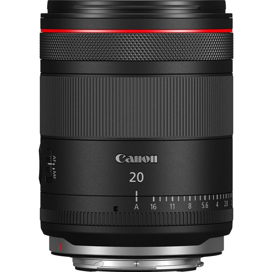 Canon RF 20mm F1.4L VCM on a wihite background