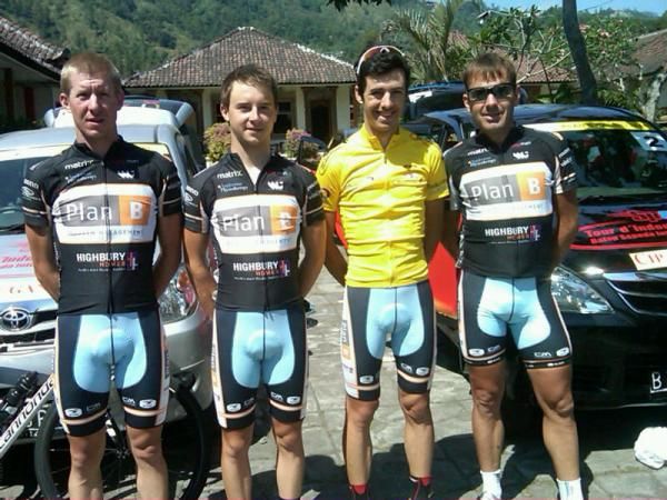 Eric Sheppard poses with his Plan B Racing teammates.