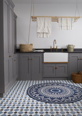 Opt for hardwearing surfaces for your basement laundry room