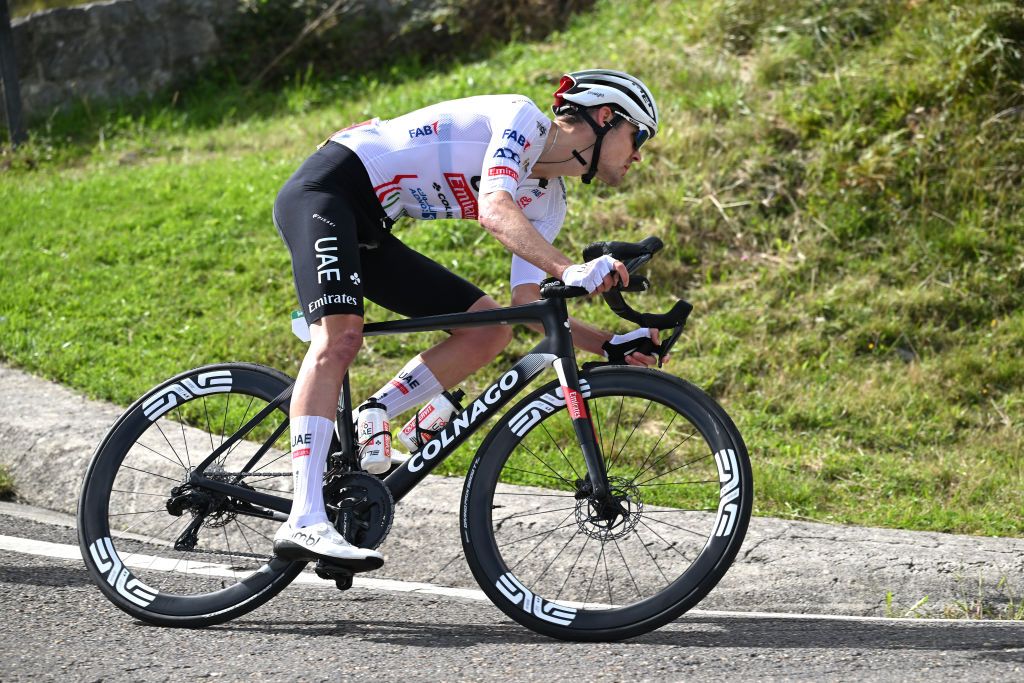 PICON BLANCO BURGOS SPAIN SEPTEMBER 07 Pavel Sivakov of France and UAE Team Emirates competes during the La Vuelta 79th Tour of Spain 2024 Stage 20 a 172km stage from Villarcayo to Picon Blanco 1491m UCIWT on September 07 2024 in Picon Blanco Burgos Spain Photo by Tim de WaeleGetty Images