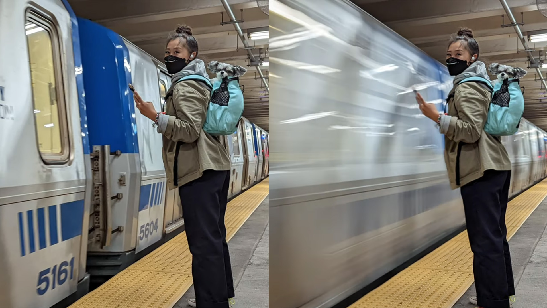 The Google Pixel 6's new Motion Blur tool in action