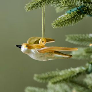 Gilded Swallow Glass Ornament