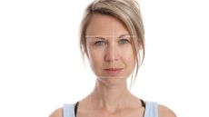 Slightly asymmetrical woman's face