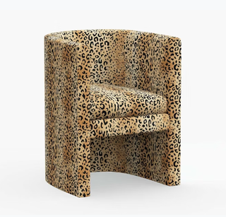 Leopard print arm chair.