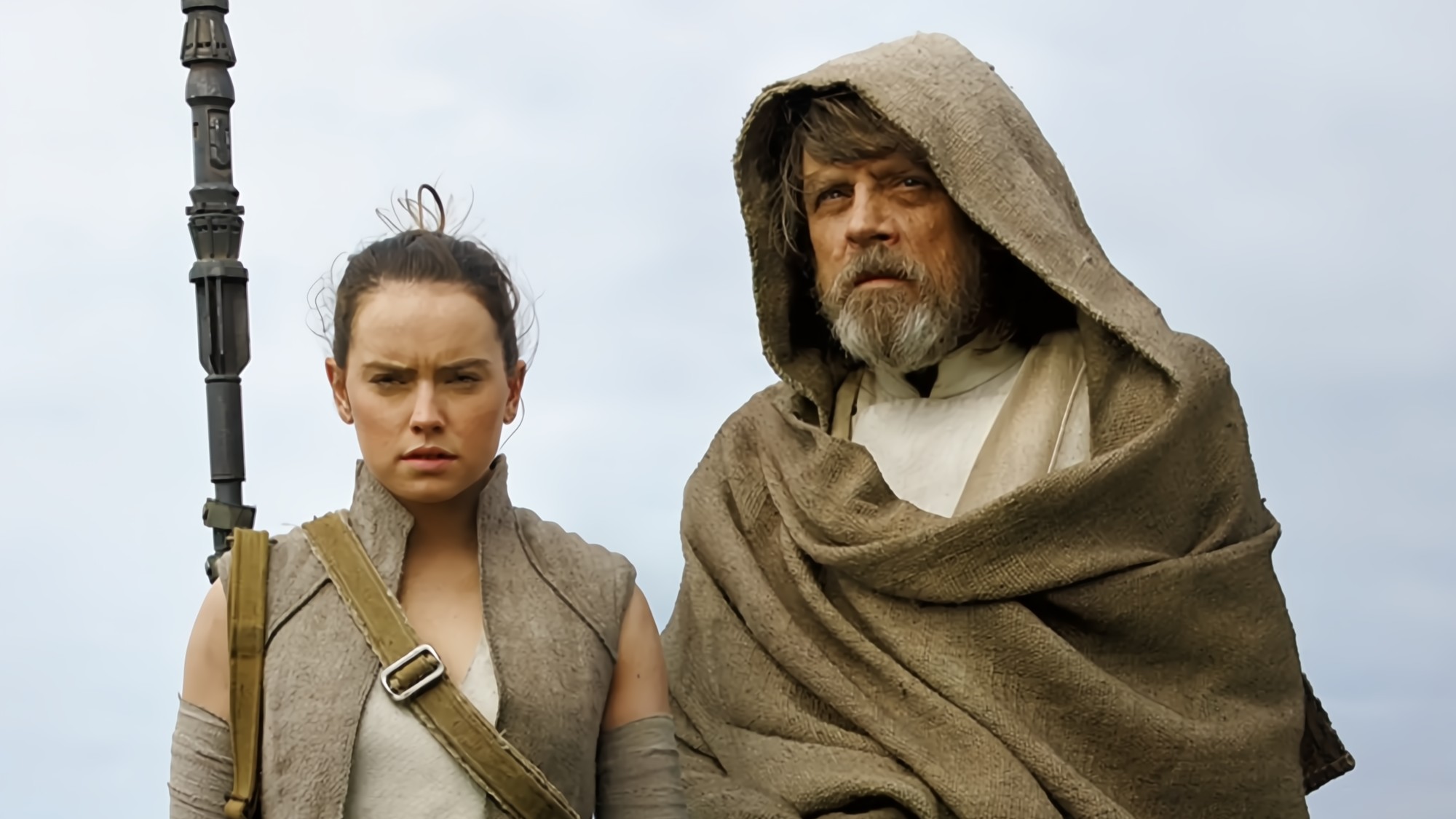 Daisy Ridley and Mark Hamill in Star Wars: The Last Jedi