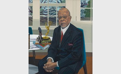 painted portrait of Henry ‘Skip’ Louis Gates Jr by Kerry James Marshall