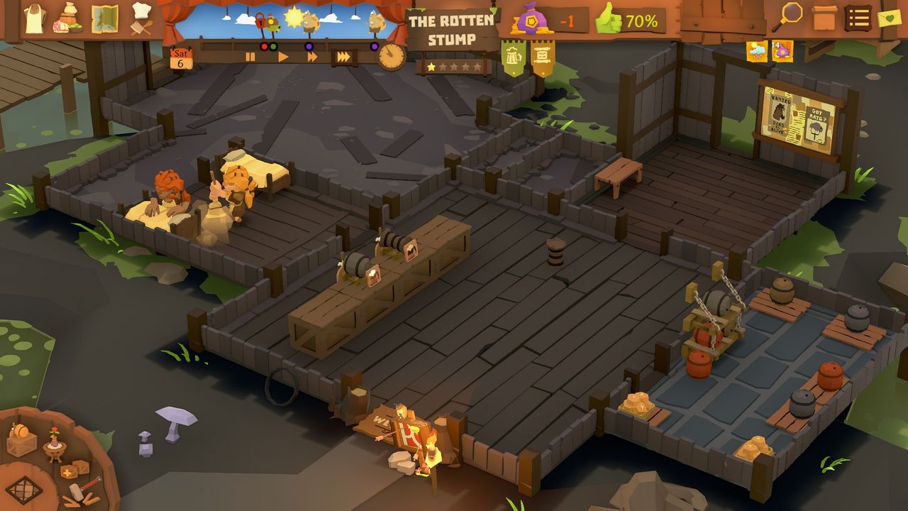 Several images showing off the decor builder in Tavern Keeper.