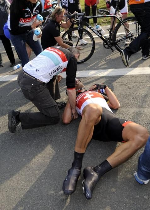 Fabian Cancellara's crash at E3 Harelbeke prefigured a more serious fall at the following weekend's Tour of Flanders.