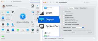 To change the cursor outline, go into System Preferences and select Accessibility. Choose Display on the left side of the menu.