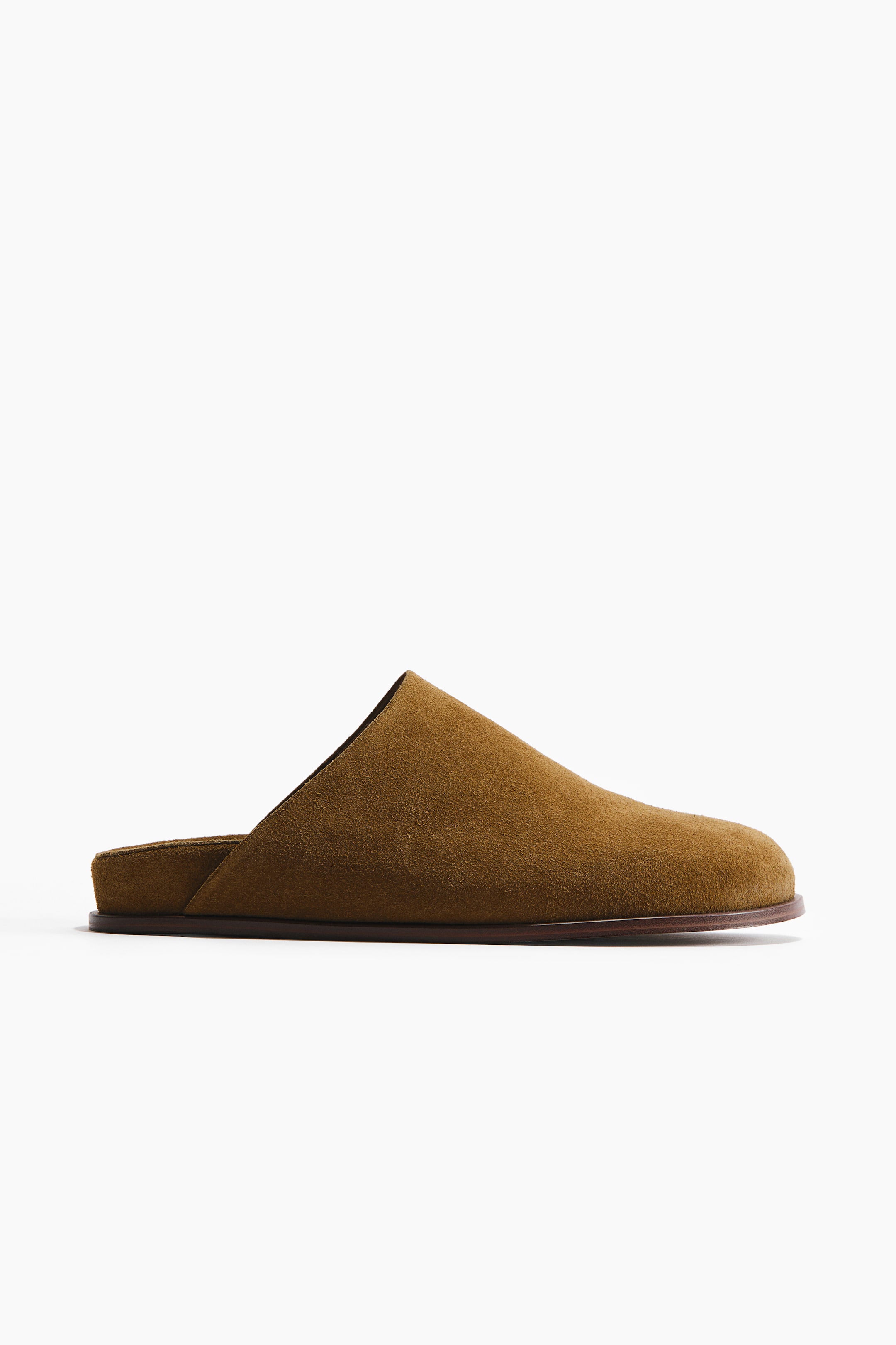 Suede Footbed Mules - Beige