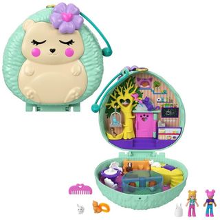 Polly Pocket Hedgehog Cafe Compact, Café & Pet Theme, Micro Polly Doll & Friend Doll, 2 Animal Figures,, Fun Features & Surprise Reveals, Great Gift for Ages 4 Years Old & Up, Gtn15