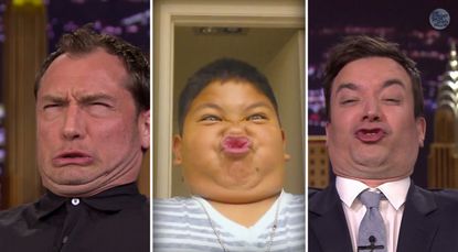 Jude Law and Jimmy Fallon do their best to out-silly some goofy-faced children