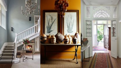 A composite of hallway carpet ideas