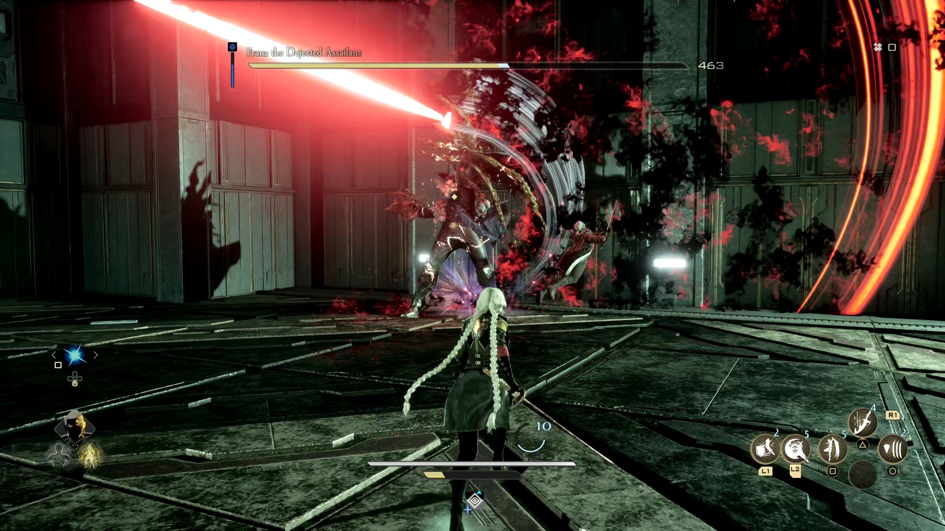 Code Vein 2 Franz Dejected Assailant boss guide: The player fighting Franz as he unleashes a claw attack.
