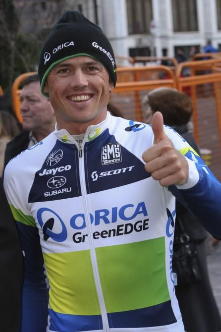 Thumbs up from stage 1 winner Simon Gerrans (Orica GreenEdge)