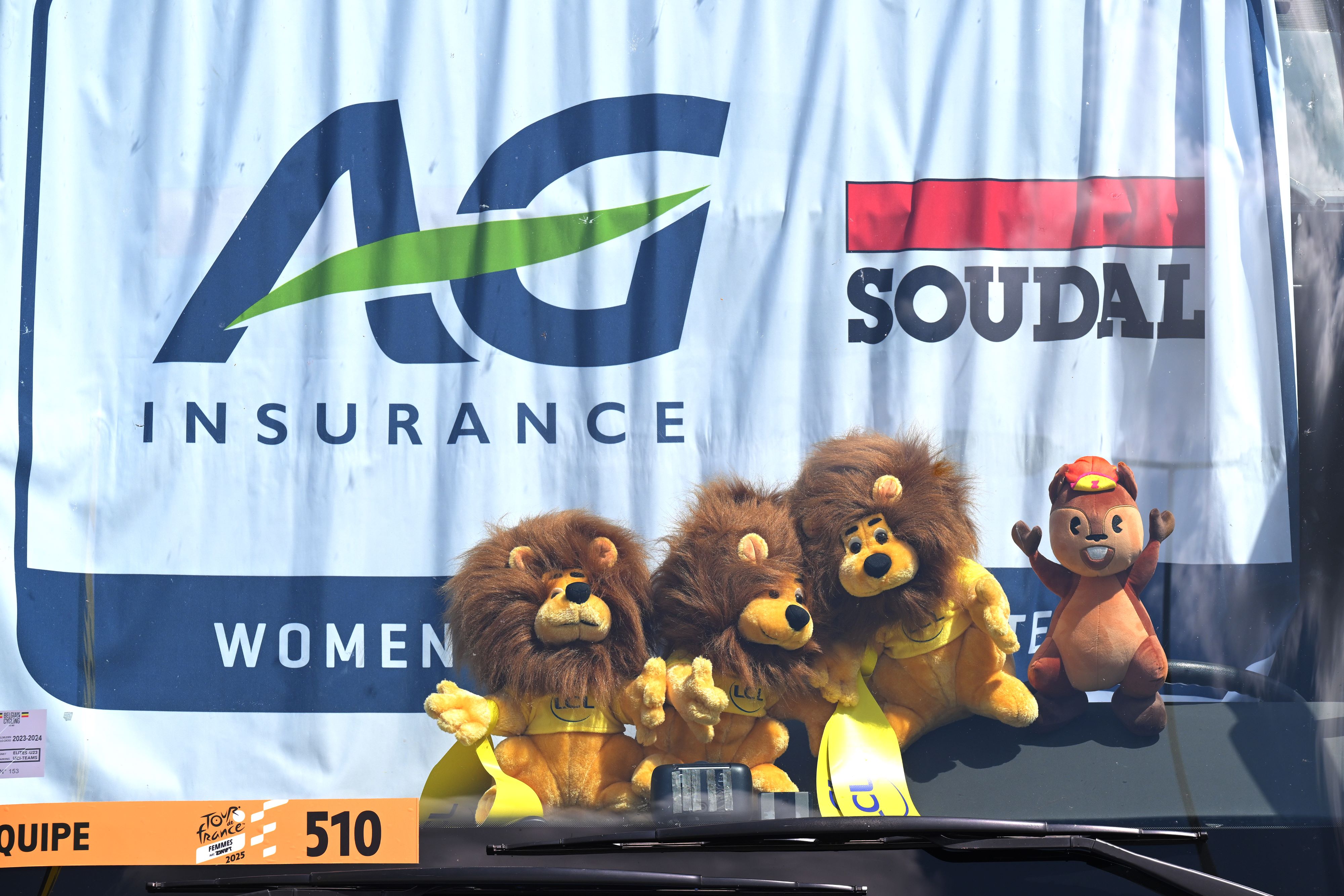 AG Insurance-Soudal team bus at Tour de France Femmes 2025