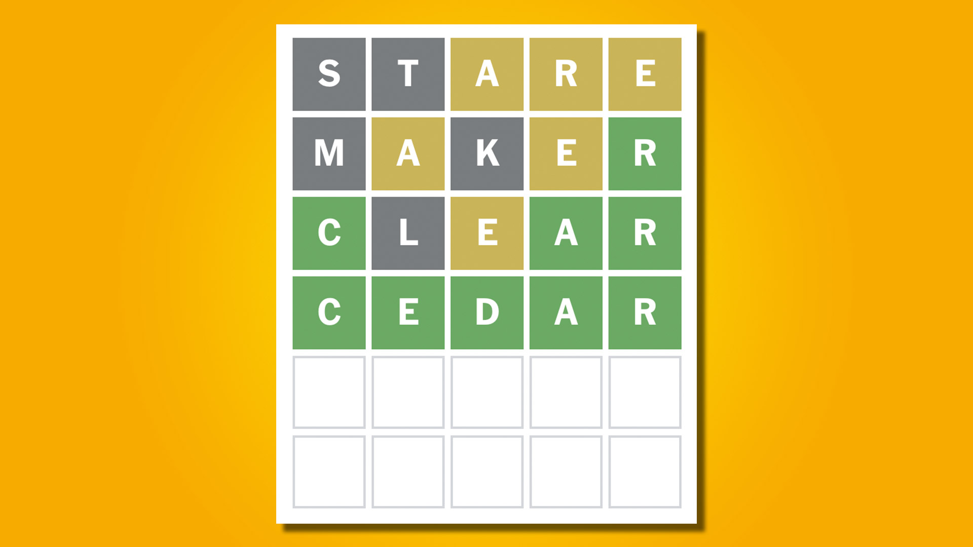 Wordle answer 679 on yellow background