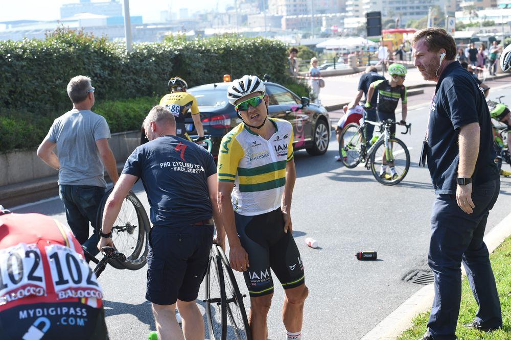 Heinrich Haussler fell twice on the stage