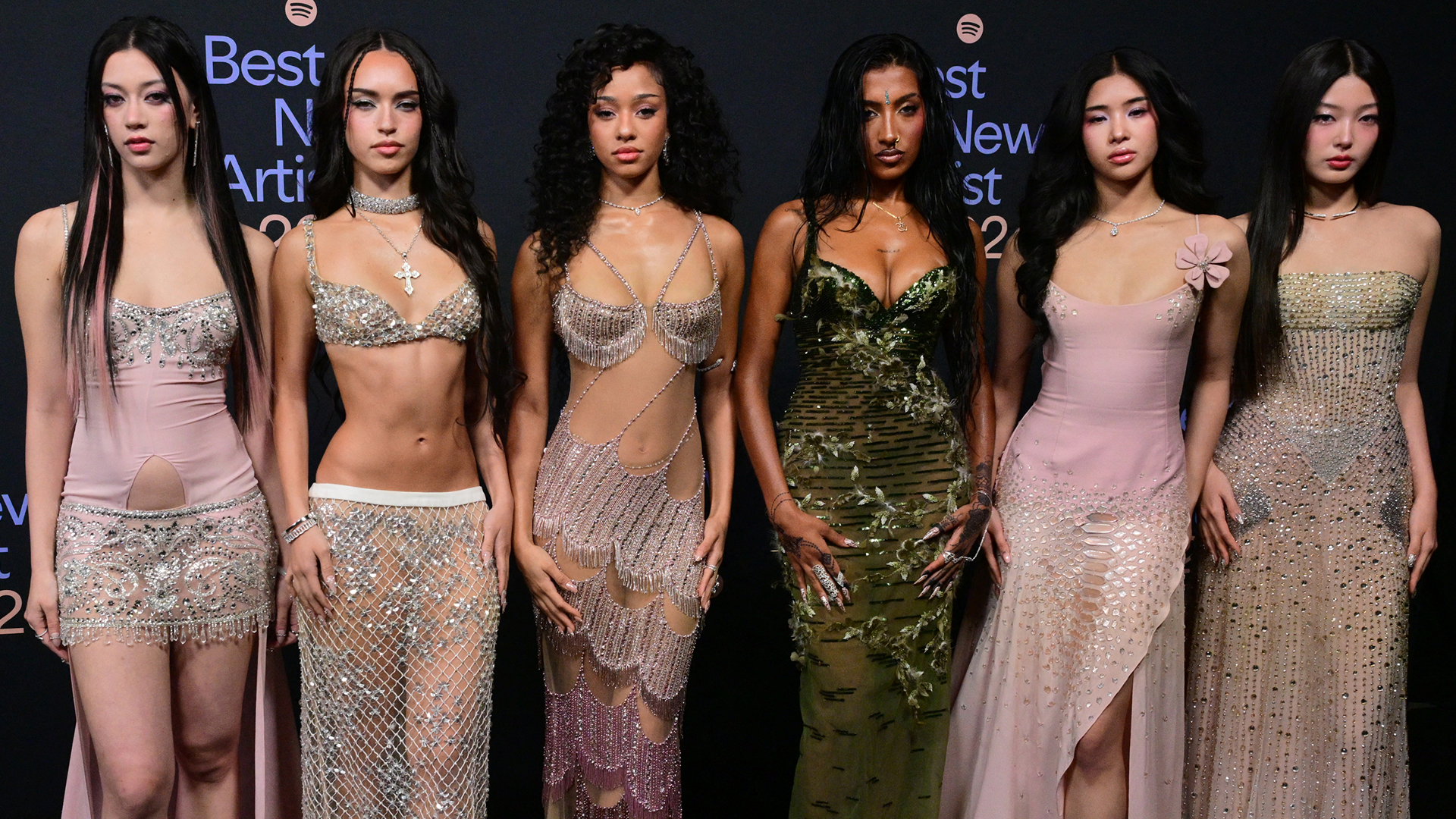 Katseye attended Spotify's Best New Artist Party in Georges Hobeika ahead of the 2026 Grammy Awards