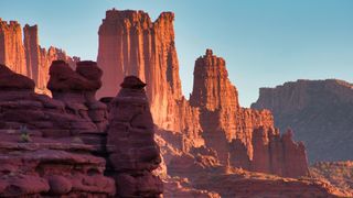 Fisher Towers in Moab at sunset