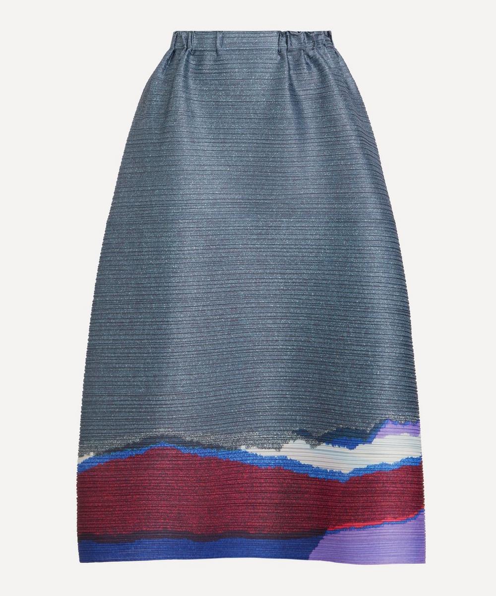 Grainy Colours Pleated Midi Skirt
