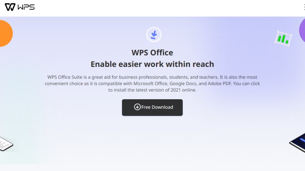 WPS Office Free website screenshot (January 2026).