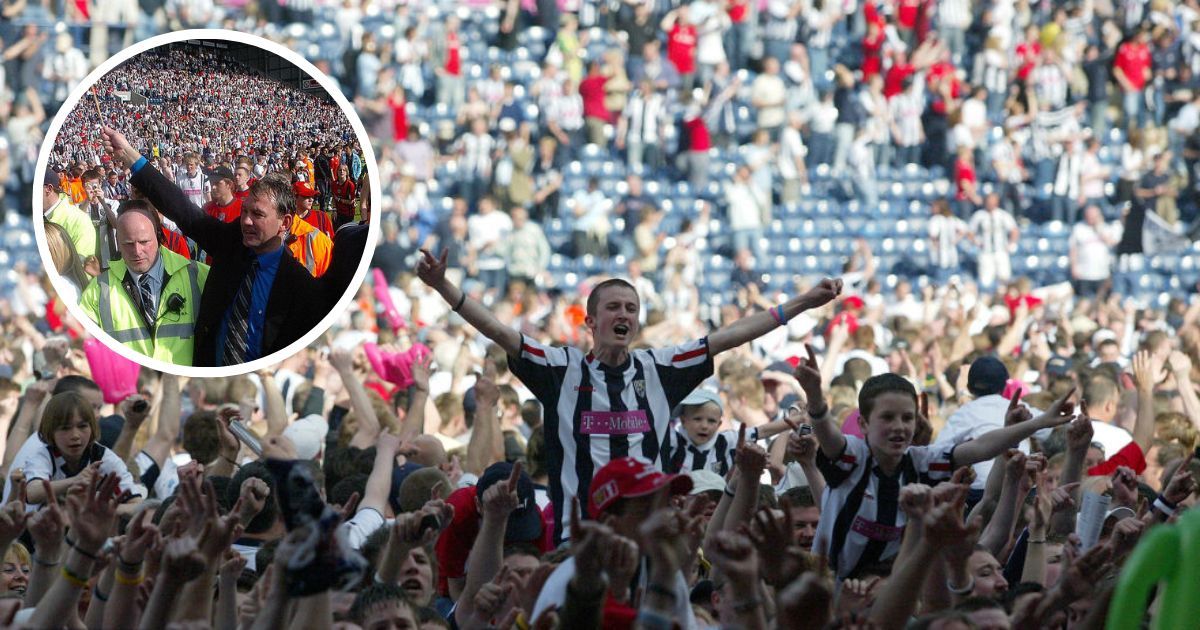  West Bromwich Albion Fans celebrate on the pitch after avoiding relegation at the Premier League match between West Bromwich Albion and Portsmouth at The Hawthorns on May 15, 2005 in West Bromwich, England. 