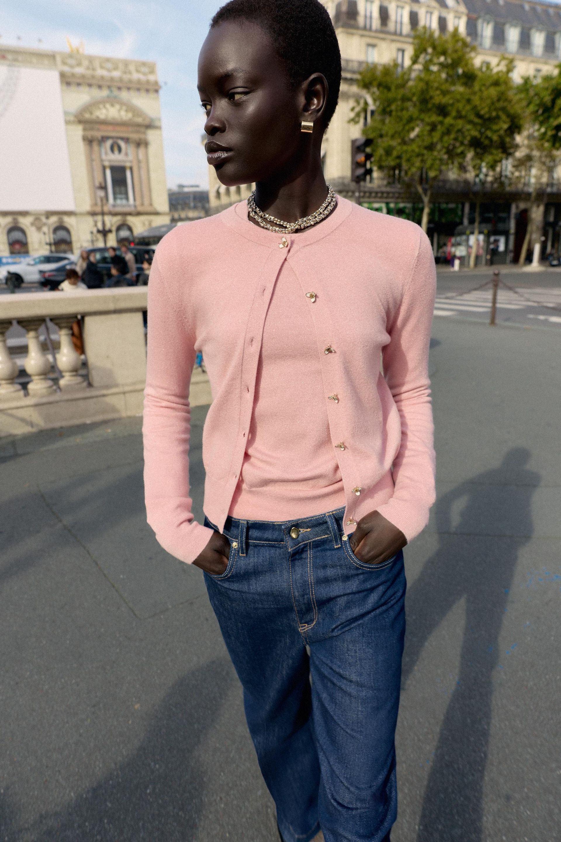 Cardigan With Floral Buttons