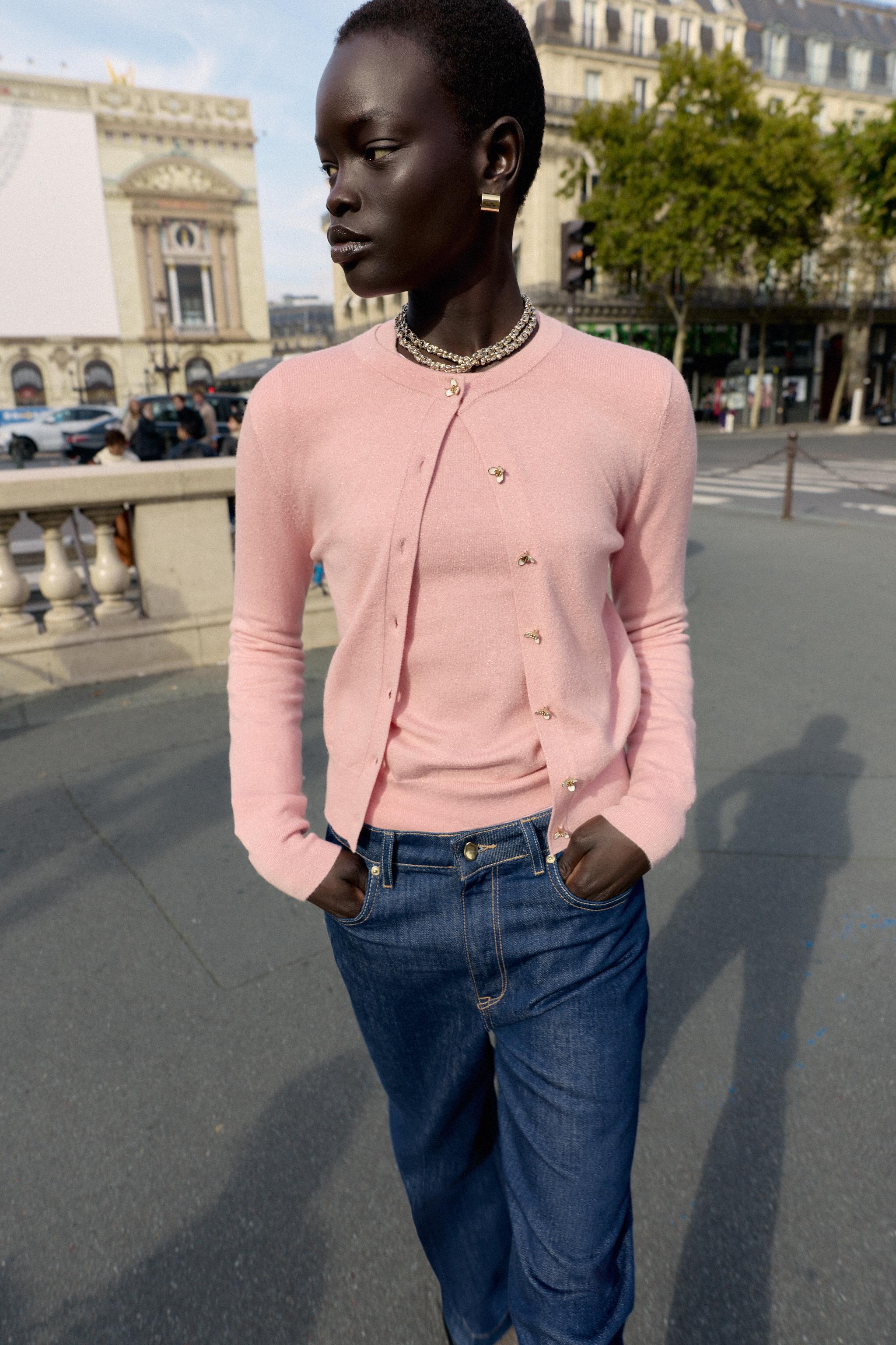 Cardigan With Floral Buttons