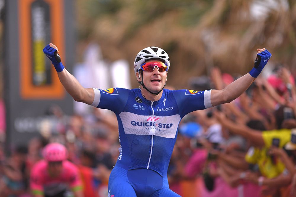 Elia Viviani of Italy and Team Quick-Step Floors wins stage 2 at Giro d'Italia