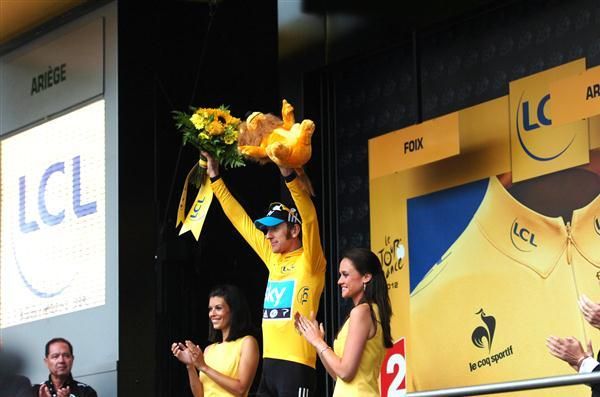 Race leader Bradley Wiggins (Team Sky)