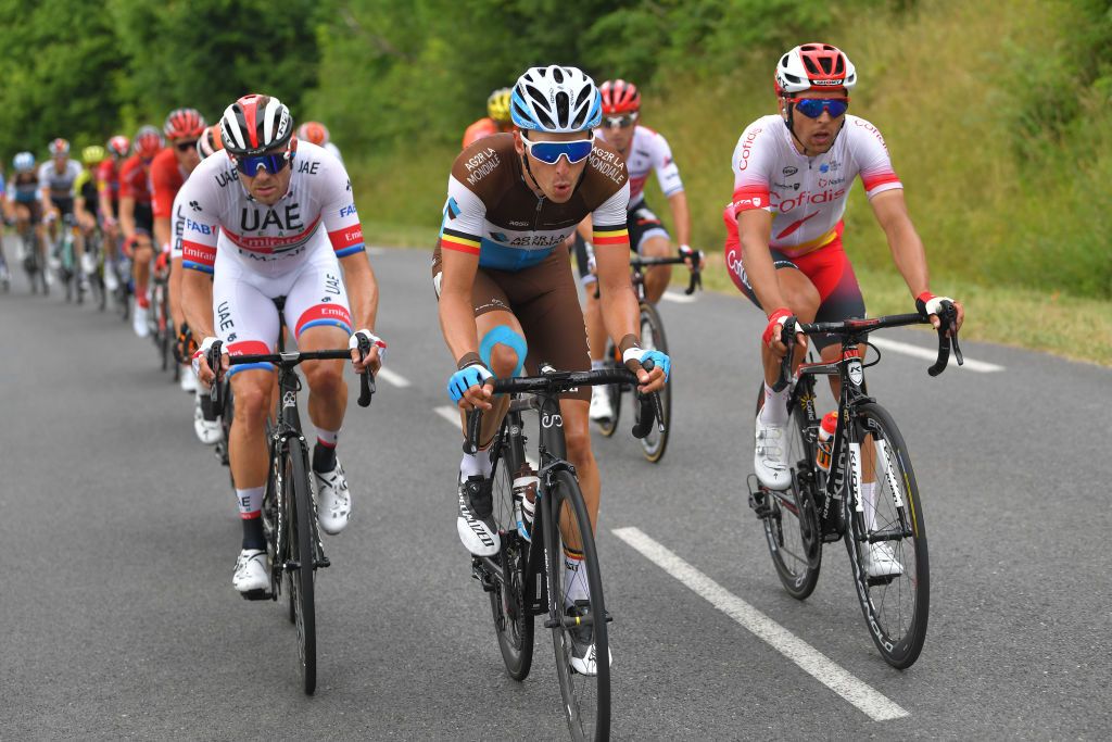 Alexander Kristoff and Oliver Naesen made the large breakaway group