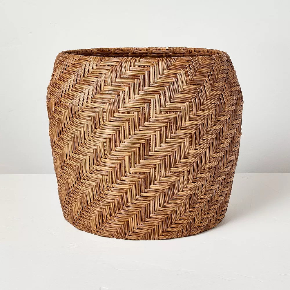 Round Woven Outdoor Plant Basket